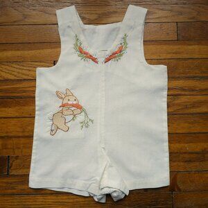Handmade VTG Romper 18-24M: "Somebunny Loves You" Pattern from Sunset Stitchery